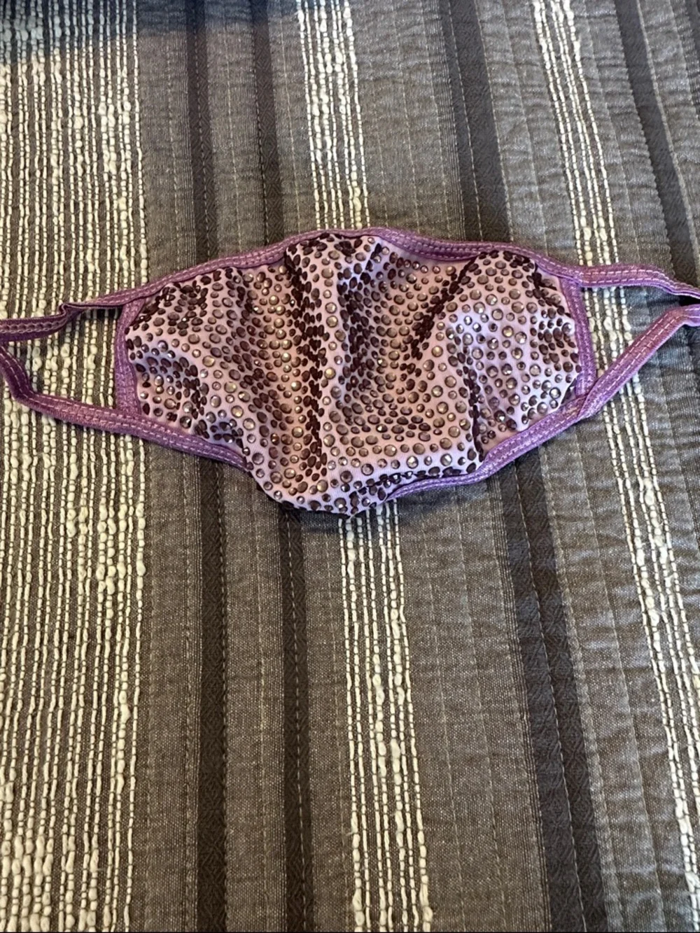 NWOT Purple Rhinestone Embellished Women's Face Mask